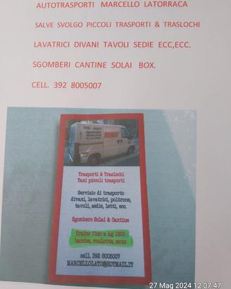 PICCOLI TRASPORTI E TRASLOCHI
