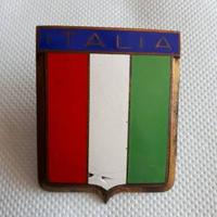 Placca con bandiera Italiana smaltata