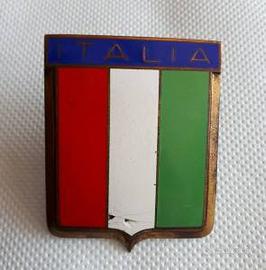 Placca con bandiera Italiana smaltata