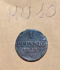 Regno Di Hannover Moneta Da 1 Pfennig del 1841