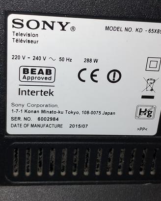  TV Sony 65" Bravia 4k 2015