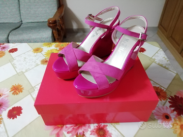 Sandali fucsia sale con plateau