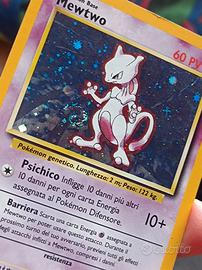 Mewtwo Holo SET BASE 10/102 + RARO SWIRL  1999 ITA