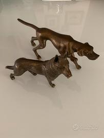 Coppia  Cani Bronzo/ Ottone  da Collezione