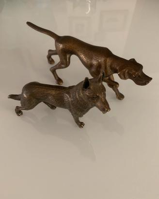 Coppia  Cani Bronzo/ Ottone  da Collezione