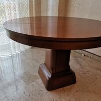 Tavolo in legno rotondo allungabile Anni '70