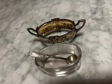 Coppia di saliere in silver plate