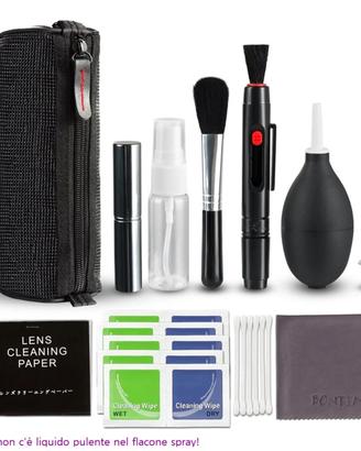 Kit pro x pulizia fotocamera, lenti, binocolo, pc