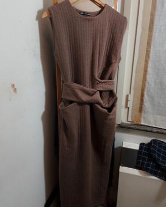 Abito Zara soft marrone nuovo caldo e comodo 