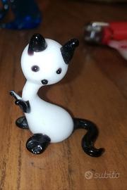 Miniatura gatto siamese vetro Murano