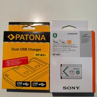 Batteria SONY NP-BX1 - Caricabatterie PATONA Dual