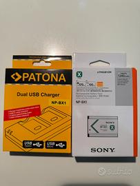Batteria SONY NP-BX1 - Caricabatterie PATONA Dual