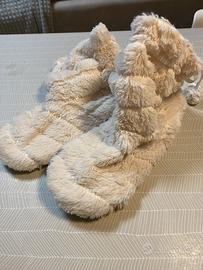 Ciabatte stivaletto pelose donna 37/38 beige