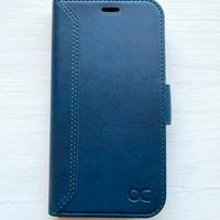 Cover custodia iphone 12 portafoglio blu