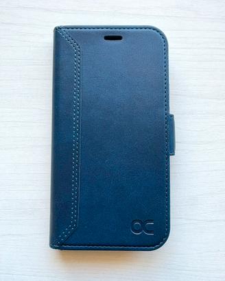 Cover custodia iphone 12 portafoglio blu