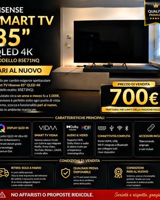Hisense Smart TV 85" QLED 4K