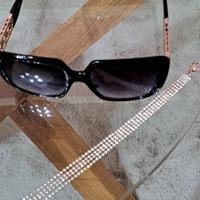 Occhiali da sole Guess neri e oro  con catenina 