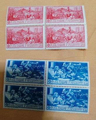 Francobolli Regno  Ferrucci  2 quartin  + 1 coppia