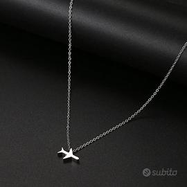 NEW collana con ciondolo AEREO color ARGENTO 45cm