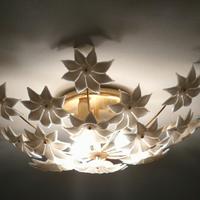 Lampadario ottone e vetro anni 70/80