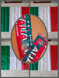 4 Bandiere italiane Sciarpa + tricolore Azzurri