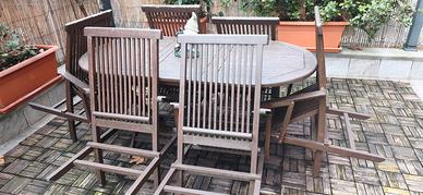 Set Giardino in Legno +  6 Sedie