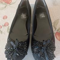 scarpe camoscio HL con fiocco gioiello 