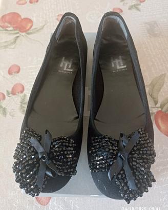 scarpe camoscio HL con fiocco gioiello 