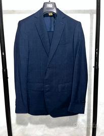 Completo uomo Enrico Coveri 48 Blu Quadretti Lana