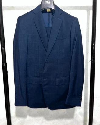 Completo uomo Enrico Coveri 48 Blu Quadretti Lana