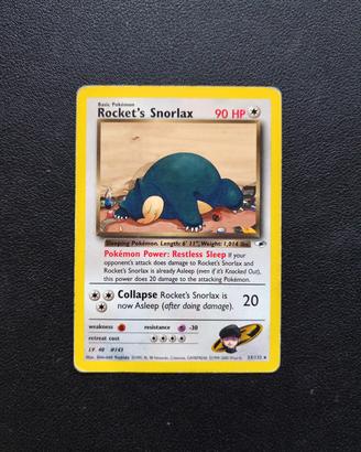 Rocket Snorlax - Carte Pokemon Set Gym 