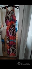 Vestito lungo multicolore donna