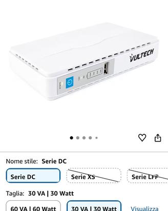 VulTech UPS30PW-DC Bianco Mini UPS 30W