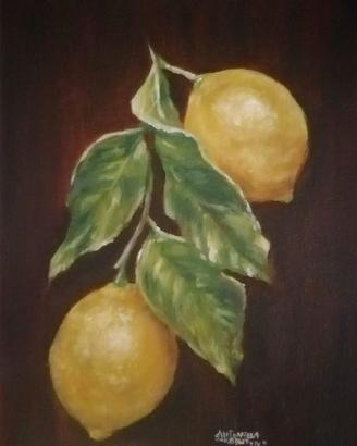 "limoni" tela dipinta a mano 24x30
