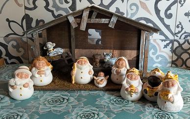 Villa D'Este - Presepe Natività  ceramica/legno