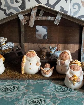 Villa D'Este - Presepe Natività  ceramica/legno
