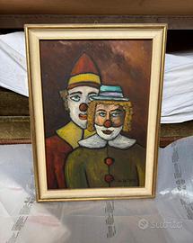 Dipinti Due Clown Firmato G.De mori