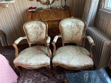 Coppia poltroncine stile barocco