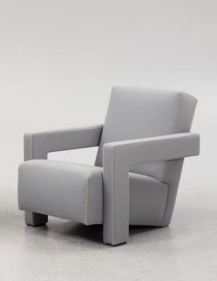 CASSINA poltrona UTRECHT in lana grigio chiaro