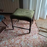 Sgabello verde e noce scuro 