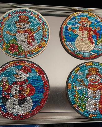 Set  Sottobicchieri Natalizi Ornamentati a Mano