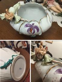 Vaso in ceramica dipinta a mano Manifattura  Plaue