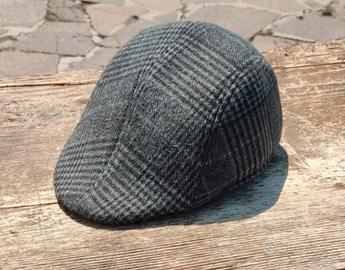 Coppolla / Flat Cap Grigio Scuro a Quadri - NUOVA