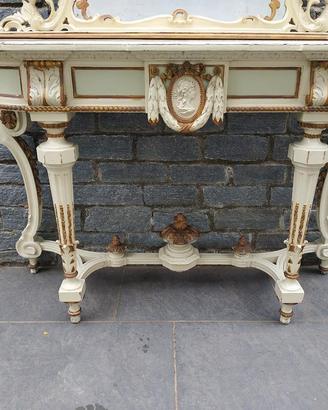Consolle intarsiata del 1800 con specchio