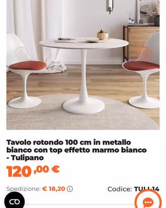 NUOVI: Set tavolo rotondo + 4 sedie