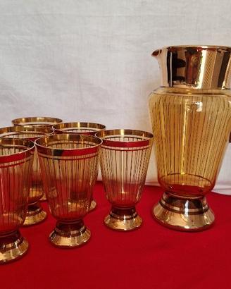 set bicchieri cristallo + caraffa vintage