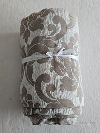 telo copri tutto damascato beige per letto, divano