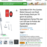 nuovo SwitchBot K10+ Pro Combo Robot + scopa elet