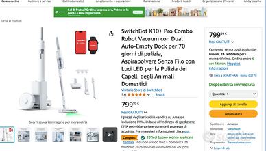 nuovo SwitchBot K10+ Pro Combo Robot + scopa elet