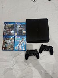 Sony playstation 4 slim 1tb, 2 controller + giochi